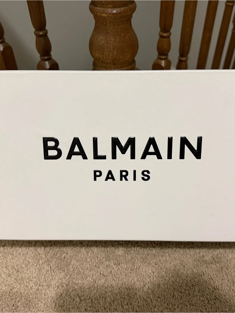 Balmain Black Leather Men’s Slip-On Loafers with Gold 'B' Accent